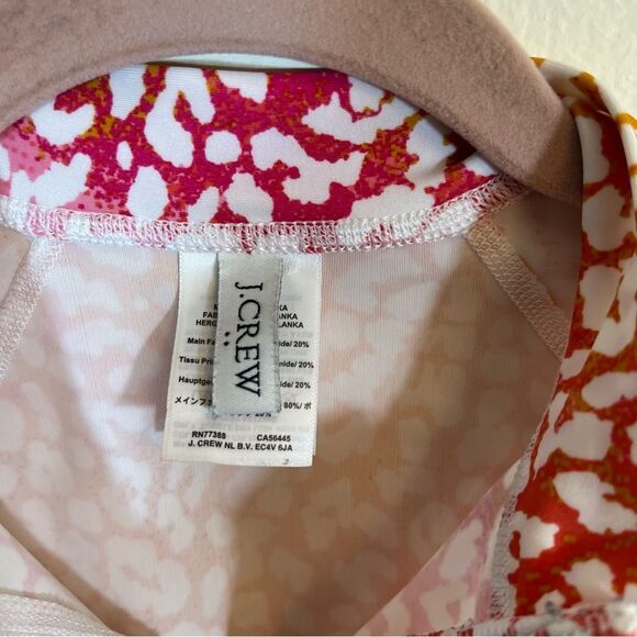 ✨ J. Crew Women’s Pink Orange Cheetah Leopard Rash Guard Small - Picture 3 of 12